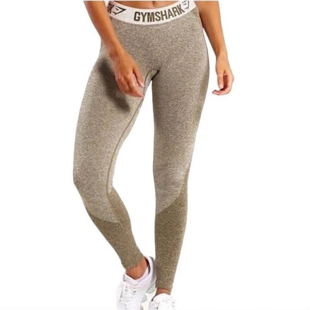 Gymshark Flex High Waisted Leggings Olive Green Khaki Marl Small